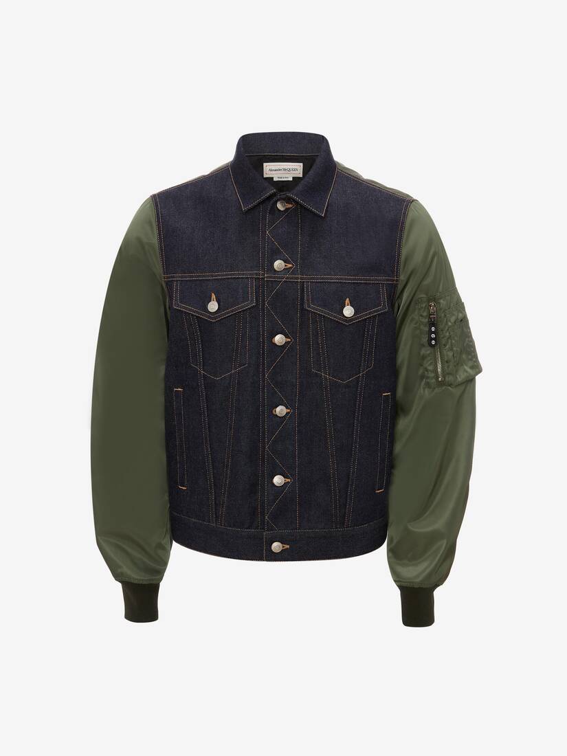 Chaquetas Alexander McQueen Denim Bomber Hombre - Azules - Mexico 841-XZENKT